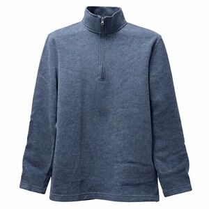 Beverly Hills Polo Club Zip Pullover Fleece Blue Mens Size L Lightweight Sweater